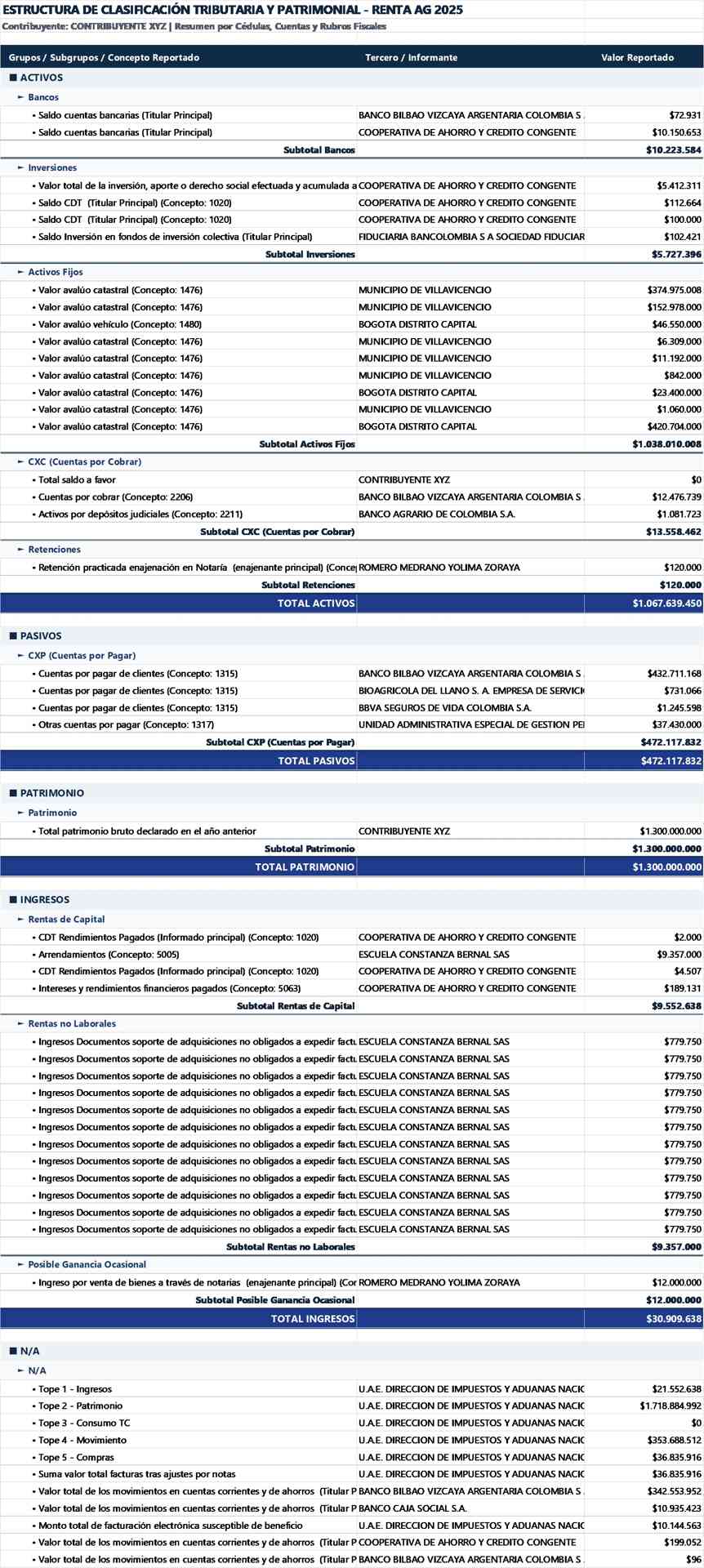 Clasificación Contable y Fiscal Rebus Tax